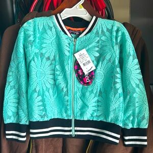 NWT Tempted Lace Jacket with Striped Collar